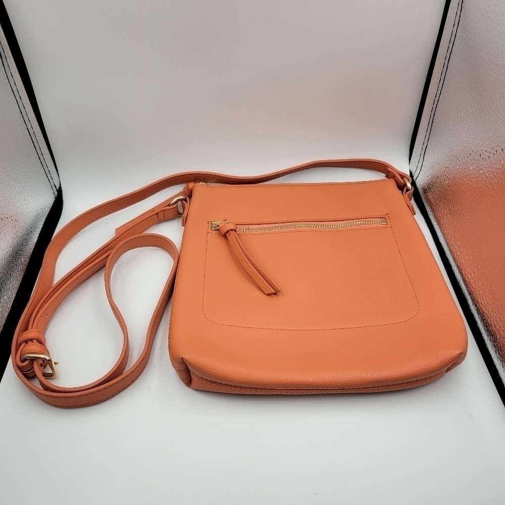 Unbranded Creamsicle Orange Faux-Leather Shoulder Bag